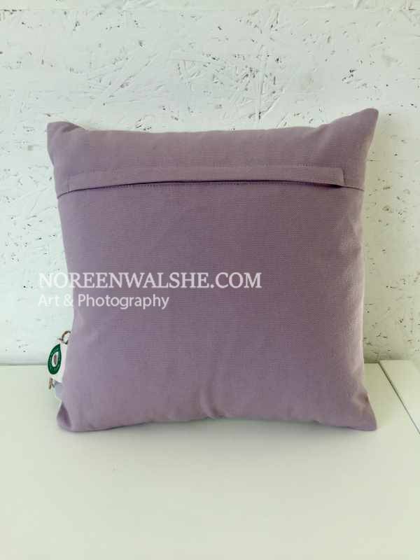 Lavender backing, Envelope zip detail. Cotton linen mix